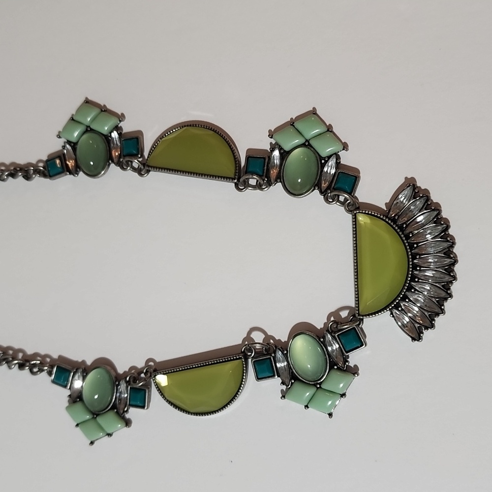 Lia Sophia Glacial Silver and Teal Necklace 16-19"